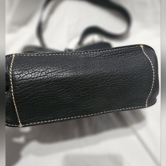 Vintage Dooney & Bourke Black Pebble Grain Leather Bag with Silver Accent - Picture 6 of 9